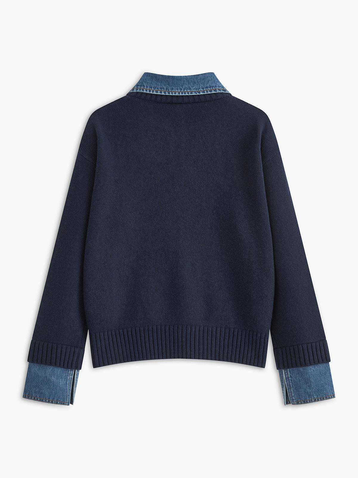 Charmaine | Denim-Collared Knit Sweater