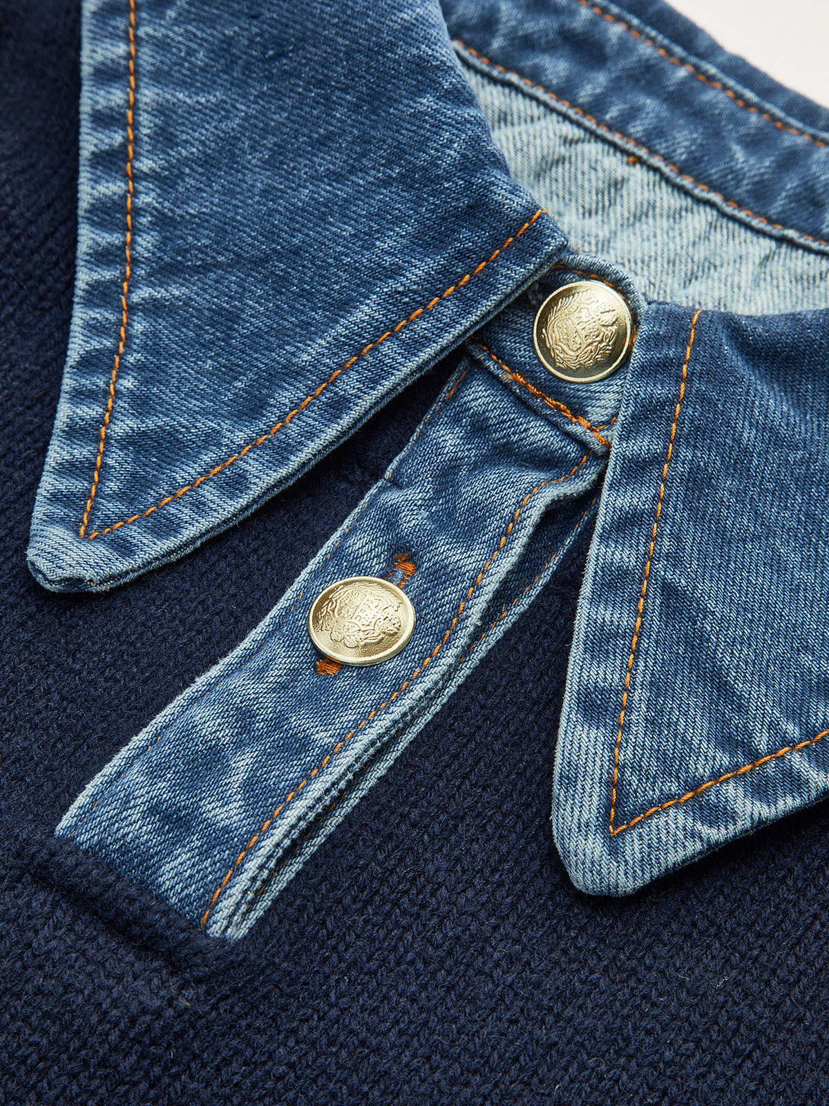 Charmaine | Denim-Collared Knit Sweater