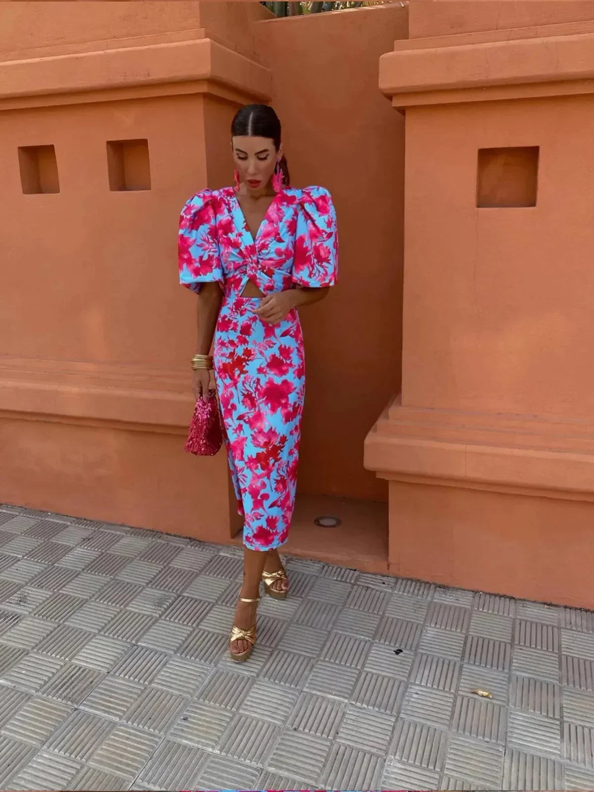 Eliza | Women’s Puff Sleeve Printed Dress