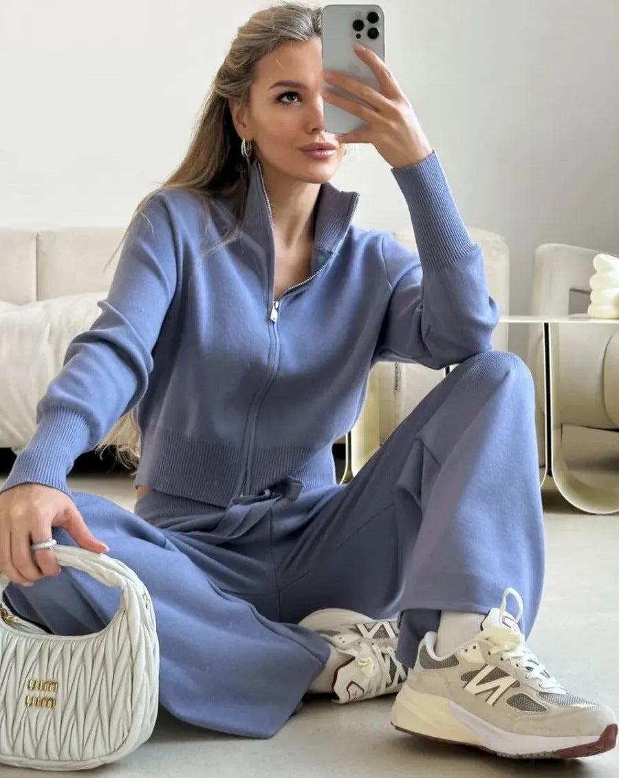 Elviera | Luxe Knit Zip-Up Lounge Set