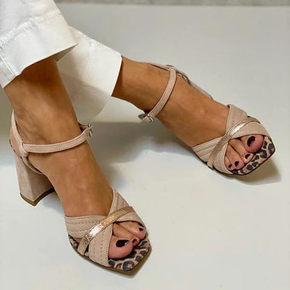 Eloria Cross-Band Heel Sandals