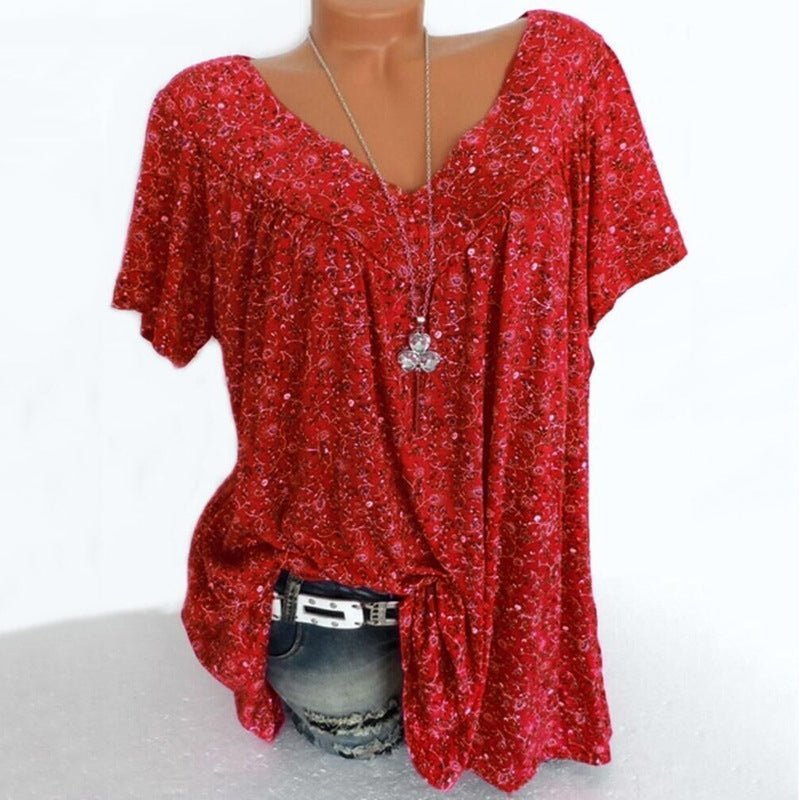 Liora Printed V-Neck Summer Top
