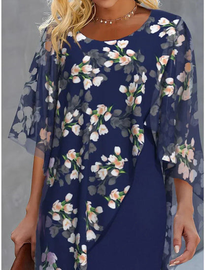 Eilidh | Floral Cape Dress