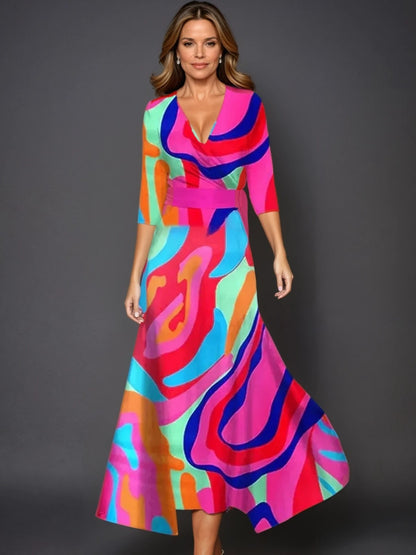 Amelira Floral V-Neck Maxi Dress