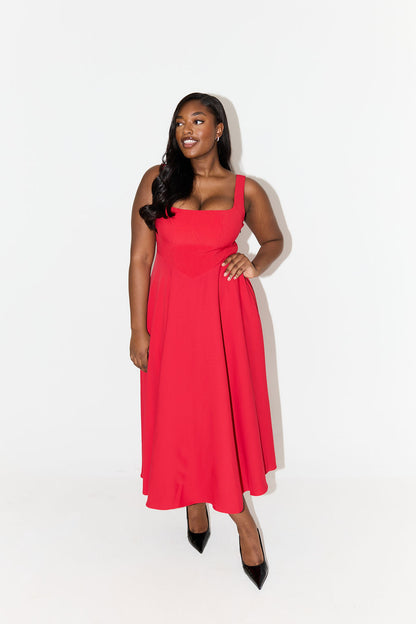 Maréva – Elegant Midi Flow Dress