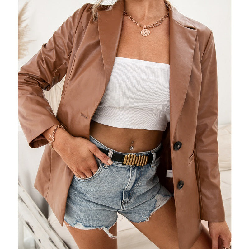 Noctéra – Luxe Faux Leather Trench