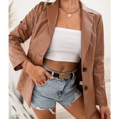 Noctéra – Luxe Faux Leather Trench