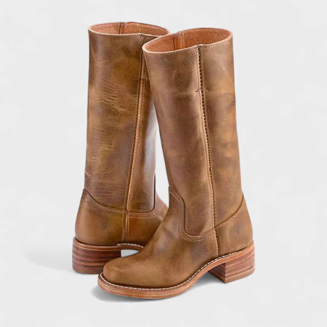 Fleur™ – Retro Leather Boots