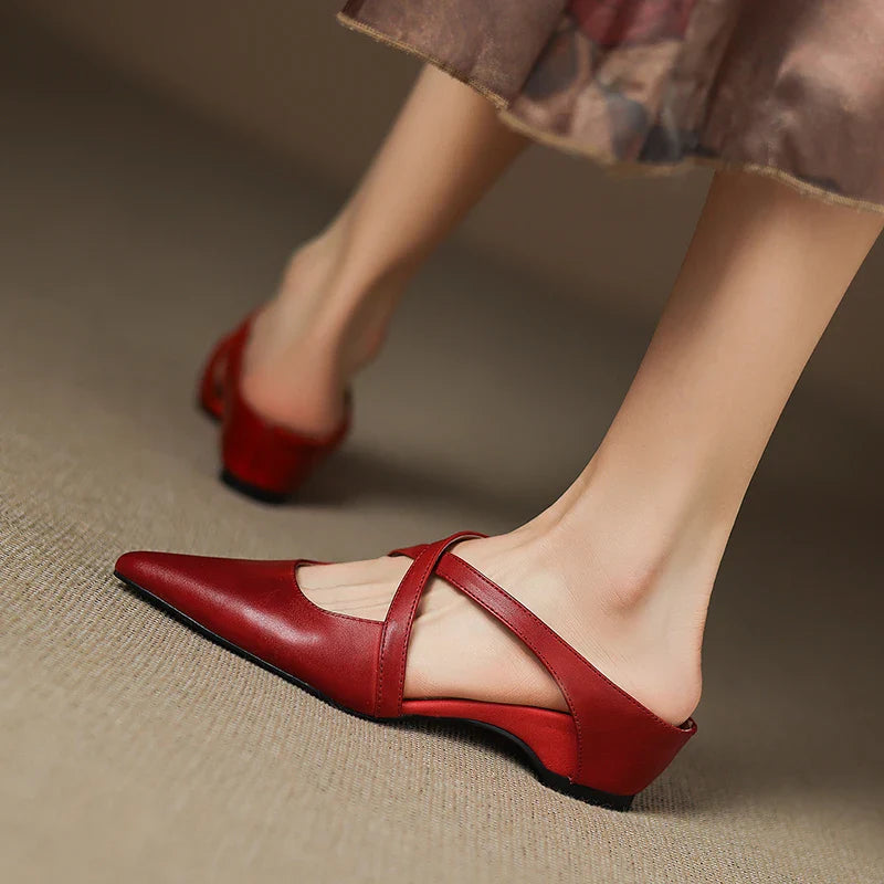 Serelina Leather Mule Slides