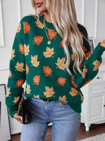 Autumn Leaves Knitted Pullover