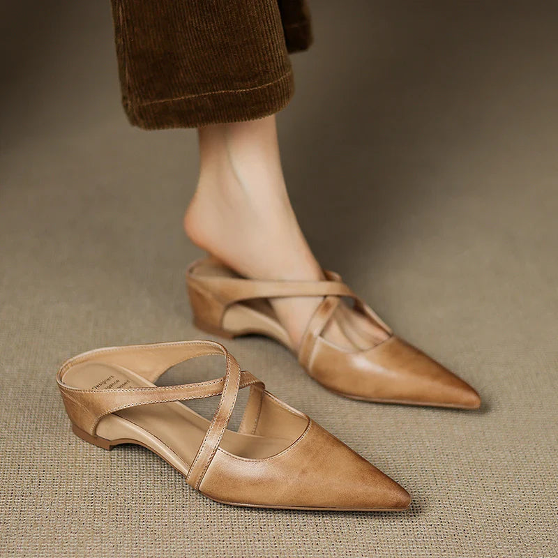 Serelina Leather Mule Slides