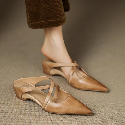 Serelina Leather Mule Slides