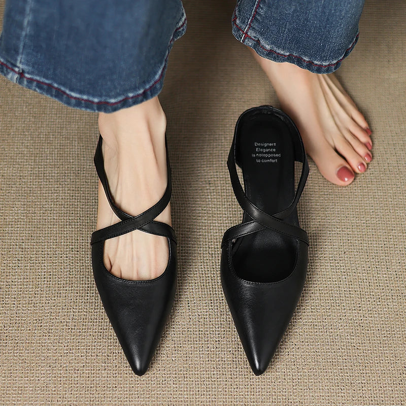 Serelina Leather Mule Slides