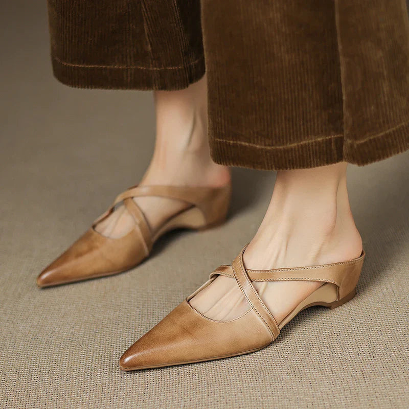 Serelina Leather Mule Slides