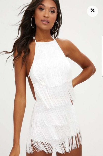 Valerina Fringe Mini Jumpsuit