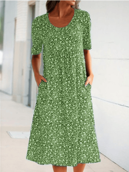 Sabrina - Round Neck Floral Dress