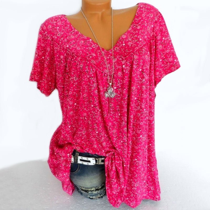 Liora Printed V-Neck Summer Top