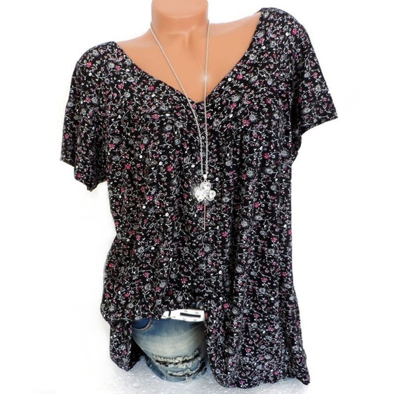 Liora Printed V-Neck Summer Top