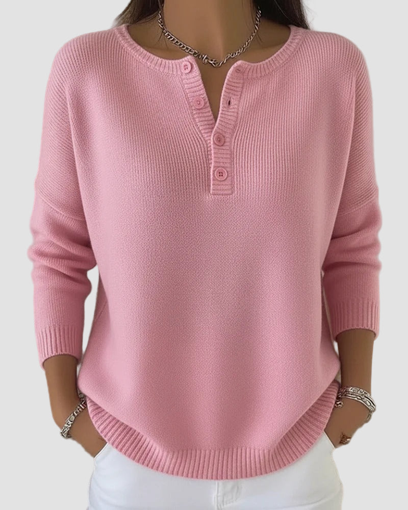 Clara | Timeless Knit Henley Sweater