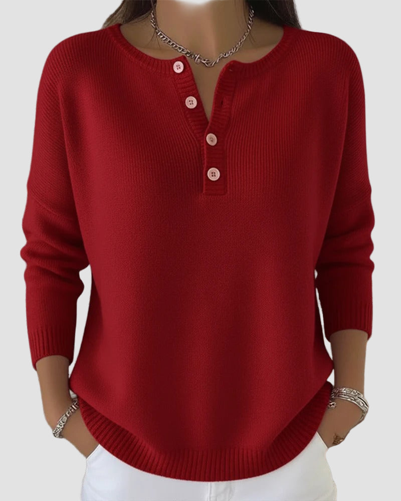 Clara | Timeless Knit Henley Sweater
