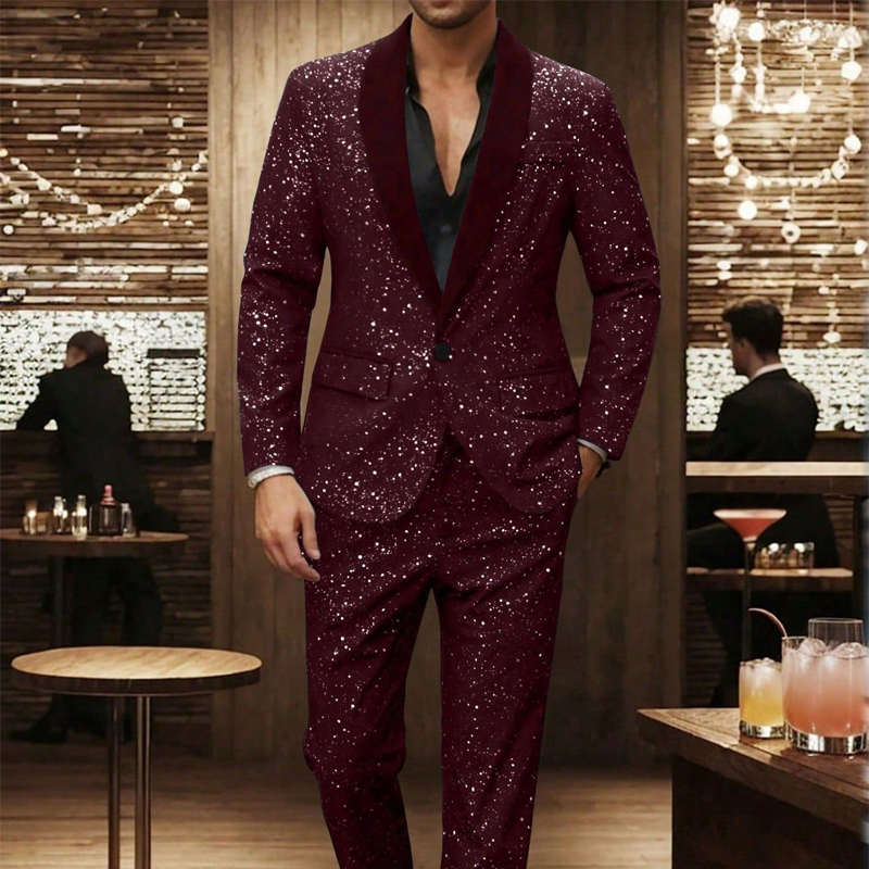Lucian Black Sparkle Tuxedo Suit