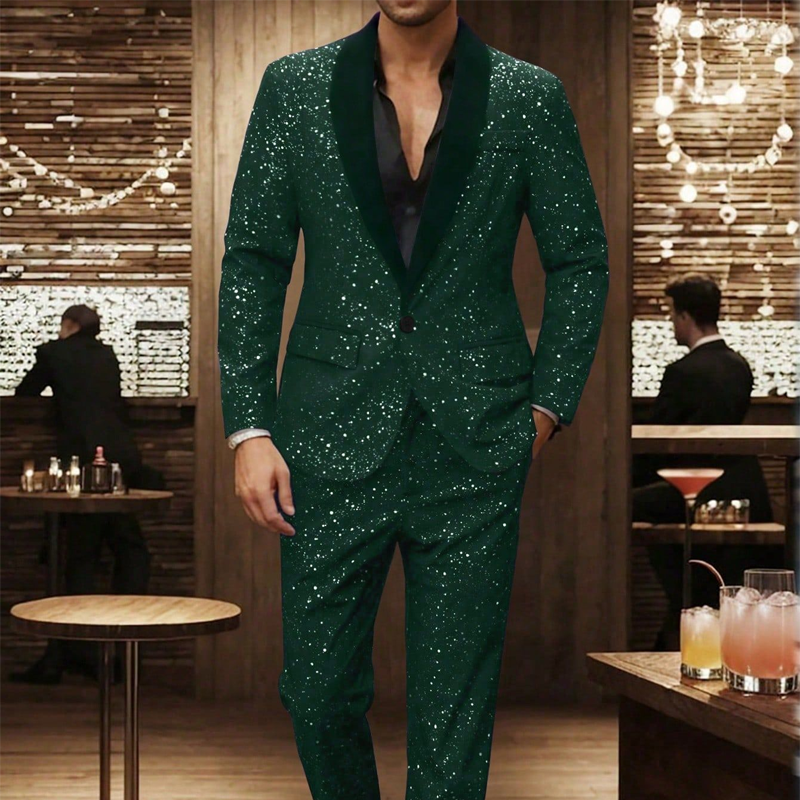 Lucian Black Sparkle Tuxedo Suit