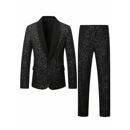 Lucian Black Sparkle Tuxedo Suit