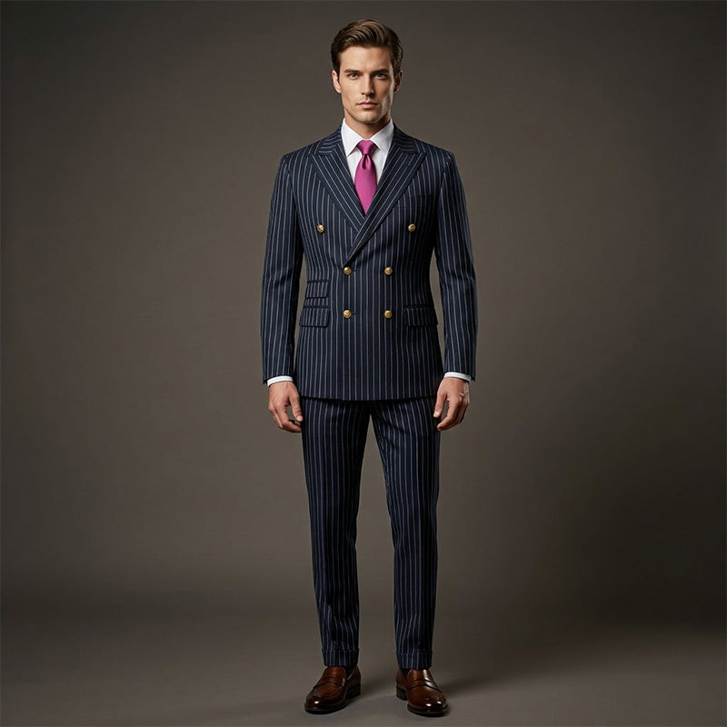 Adrian Double-Breasted Pinstripe Suit Set