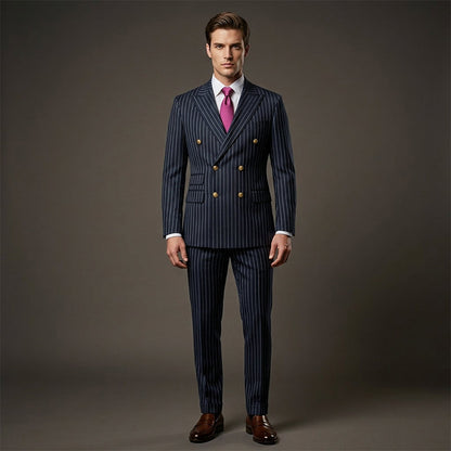 Adrian Double-Breasted Pinstripe Suit Set
